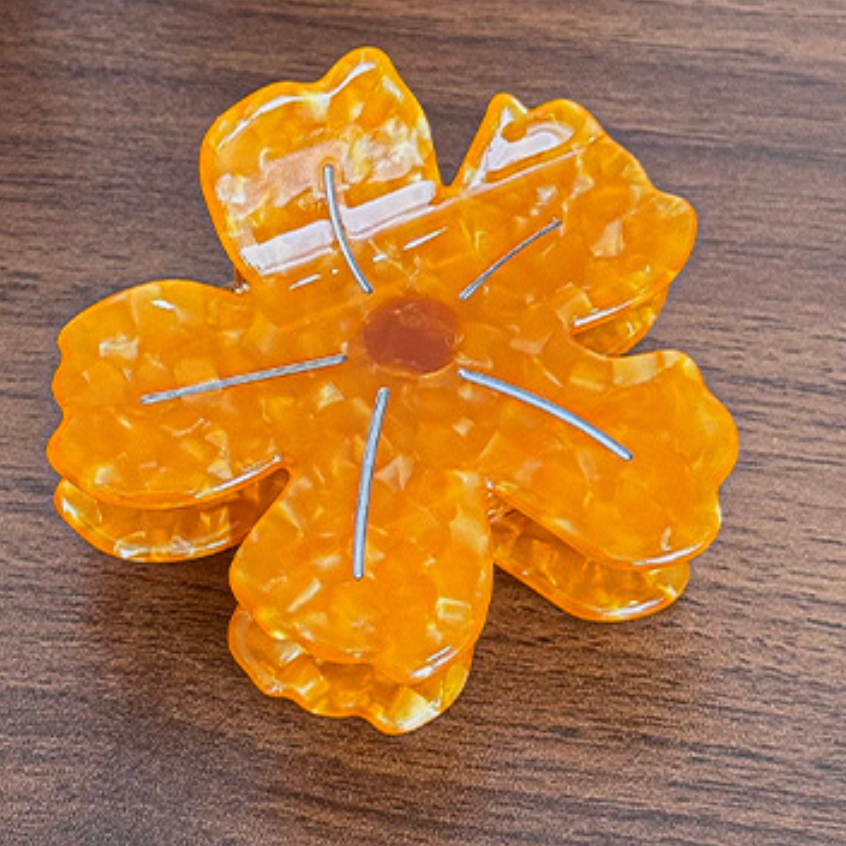 Holiday Flower Acetate Claw Clip