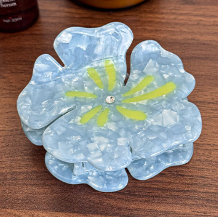 Holiday Flower Acetate Claw Clip