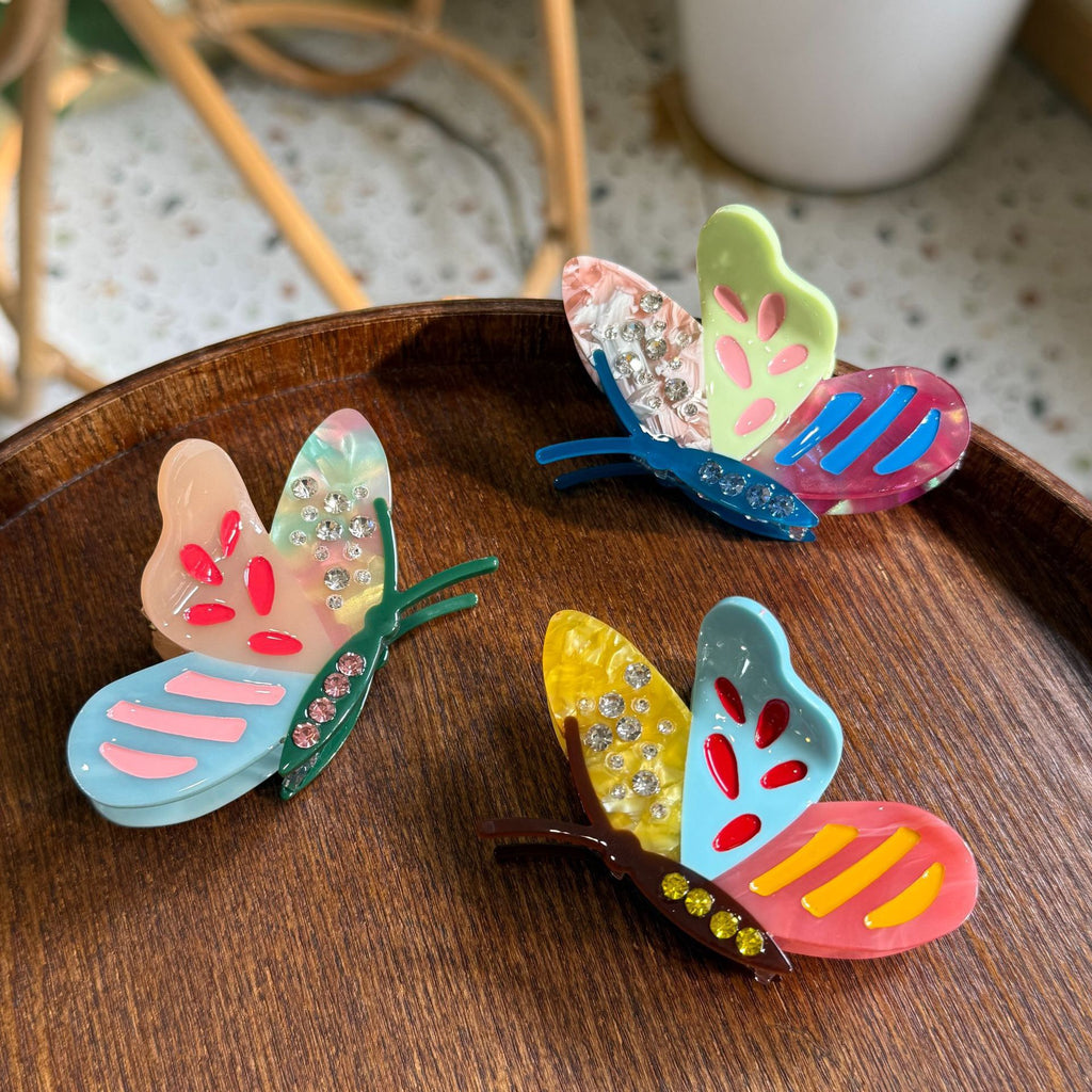 Summer Butterfly Acetate Claw Clip
