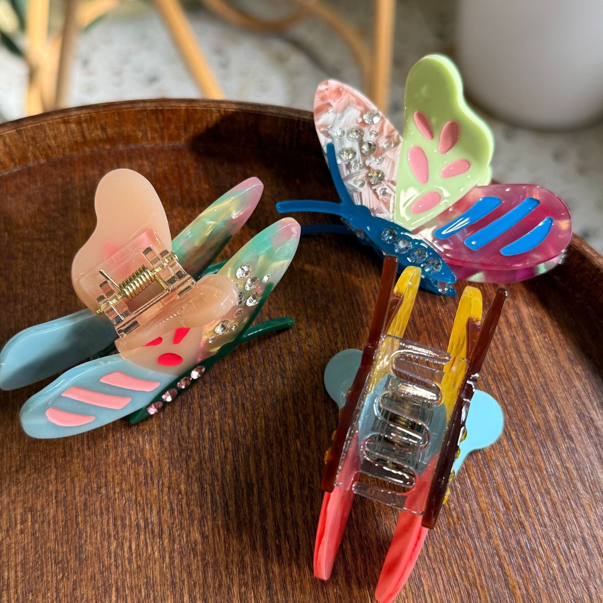 Summer Butterfly Acetate Claw Clip