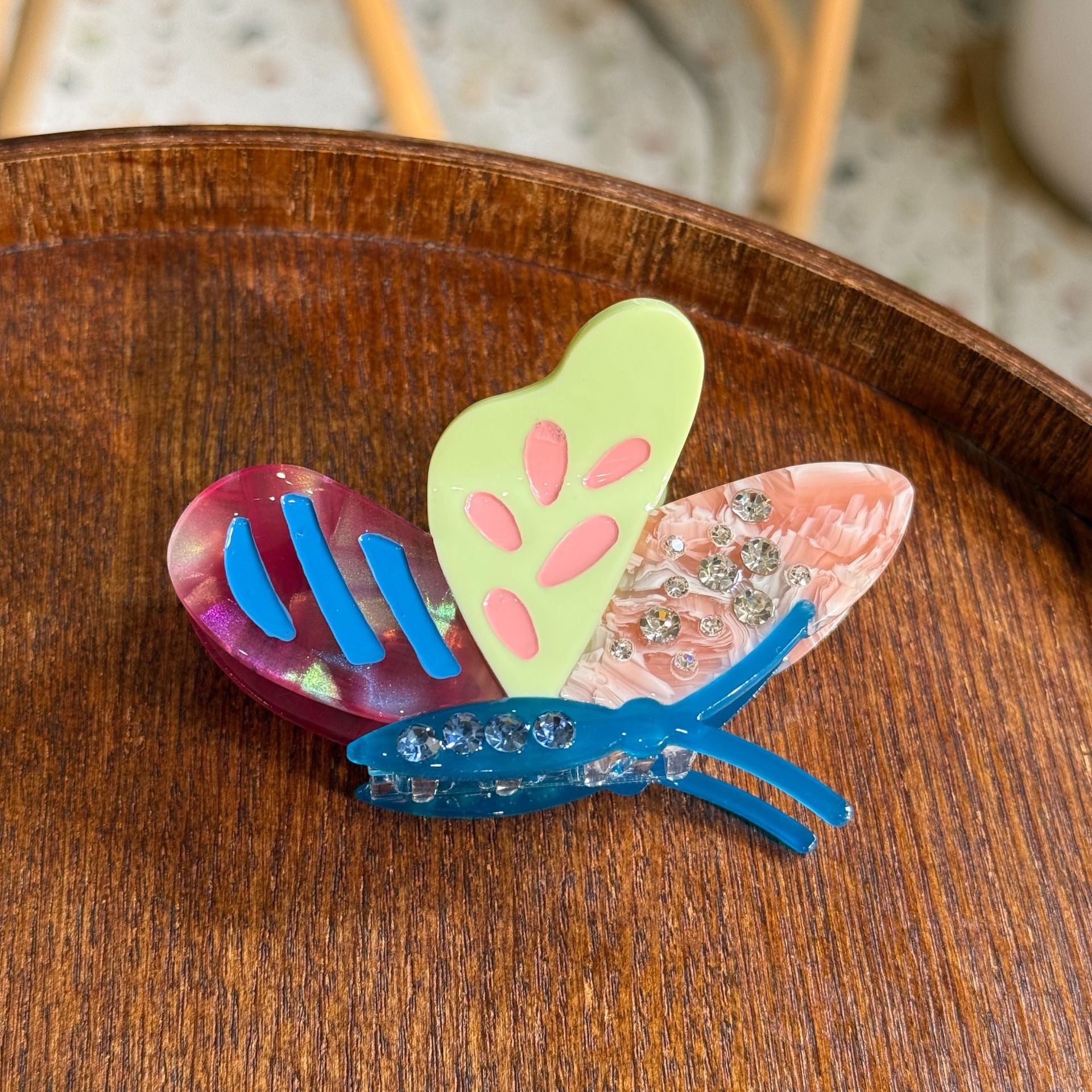 Summer Butterfly Acetate Claw Clip