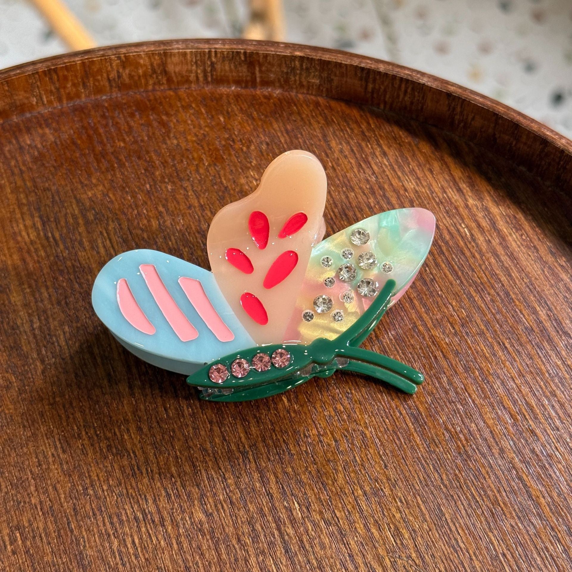 Summer Butterfly Acetate Claw Clip