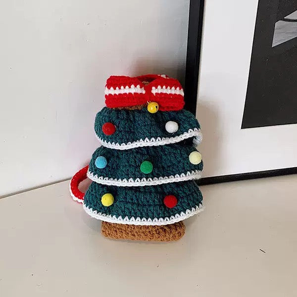 Festive Knit Christmas Tree Bag - Handmade Crochet Bag